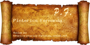 Pinterics Fernanda névjegykártya